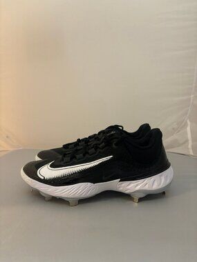 Nike alpha huarache elite 4 black white baseball cleats size 9 DJ6521 001